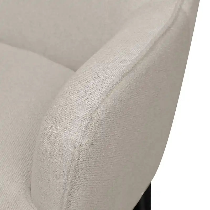 Fauteuil d'appoint 28 po en tissu aspect lin avec pieds cylindriques en bois