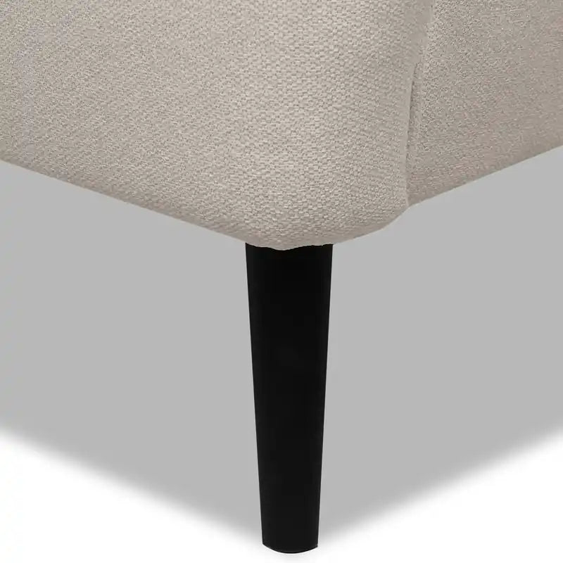 Fauteuil d'appoint 28 po en tissu aspect lin avec pieds cylindriques en bois