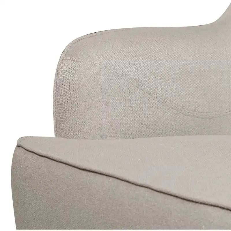 Fauteuil d'appoint 28 po en tissu aspect lin avec pieds cylindriques en bois