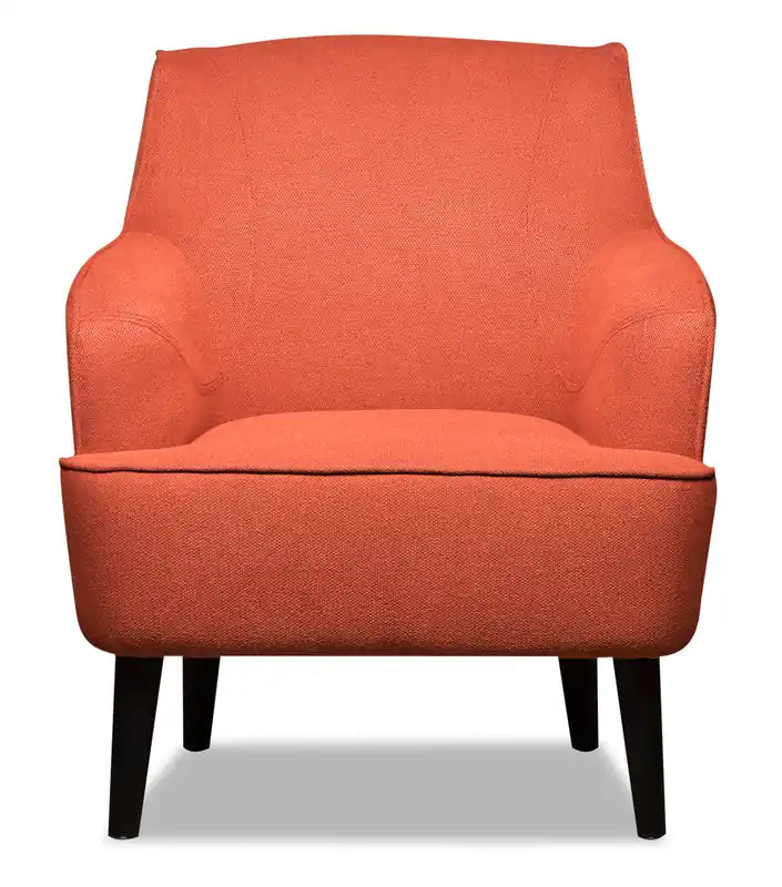Fauteuil d'appoint 28 po en tissu aspect lin avec pieds cylindriques en bois