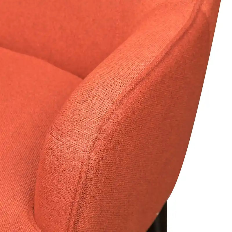 Fauteuil d'appoint 28 po en tissu aspect lin avec pieds cylindriques en bois