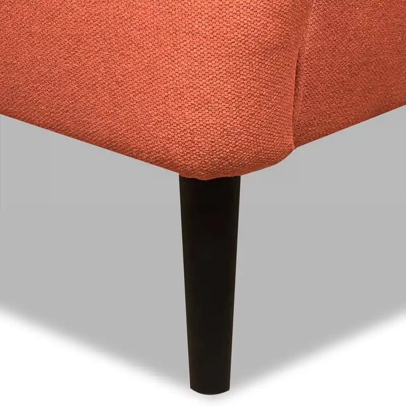 Fauteuil d'appoint 28 po en tissu aspect lin avec pieds cylindriques en bois