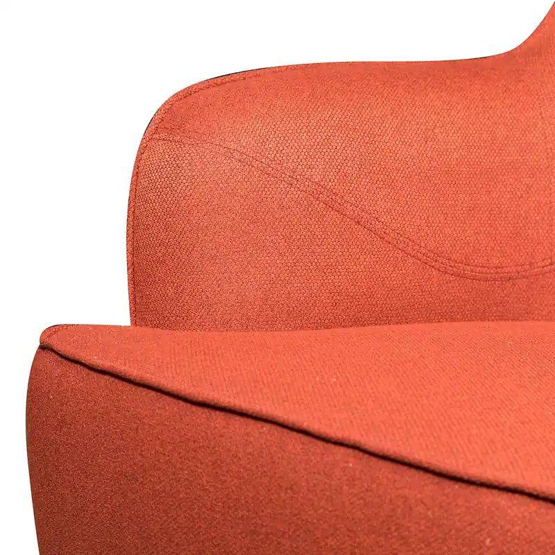 Fauteuil d'appoint 28 po en tissu aspect lin avec pieds cylindriques en bois