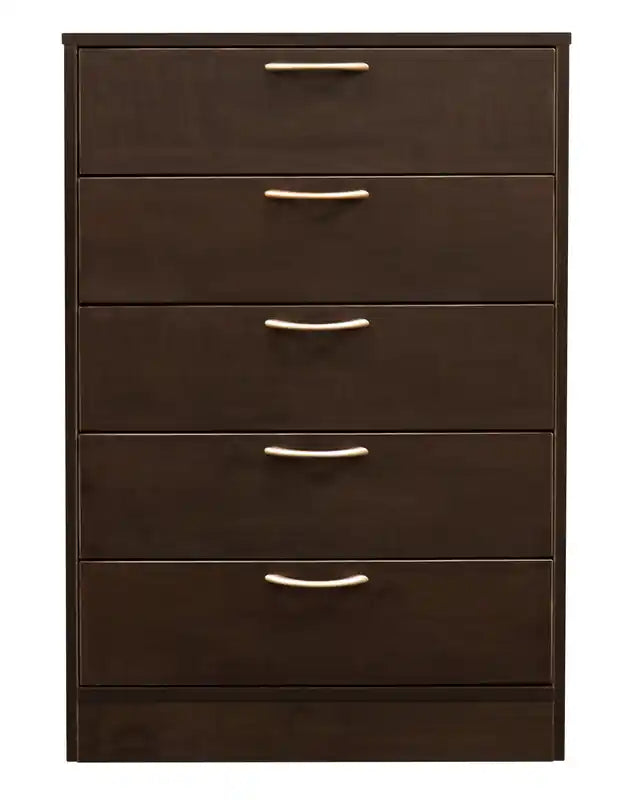 Arlo Bedroom Chest of Drawers, 5-Drawer, 23.6W x 36.2H, Made in Canada - Espresso Brown
