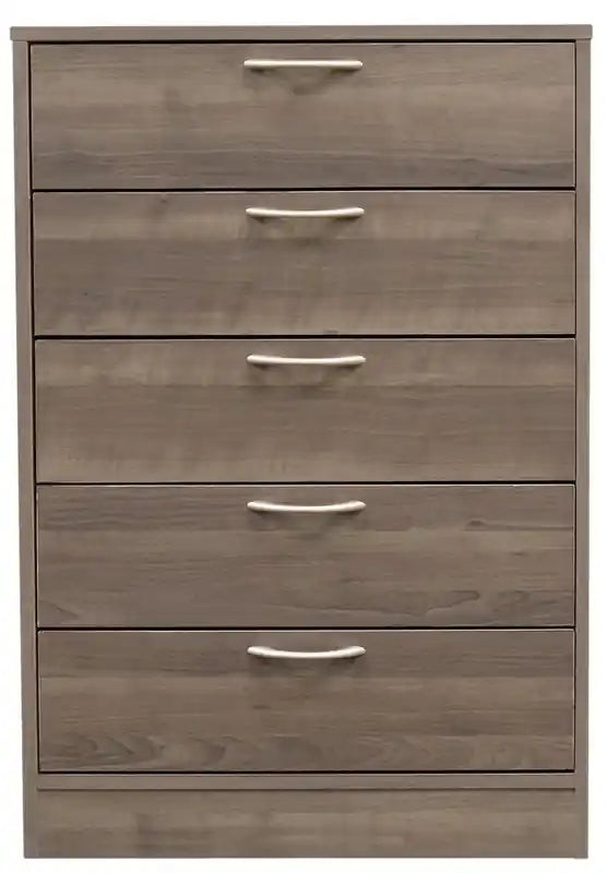 Commode de chambre, 5 tiroirs, 60 cm L x 92 cm H, - Brun expresso