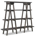 Calistoga 72 3-Shelf Open Ladder Bookcase - Weathered Charcoal