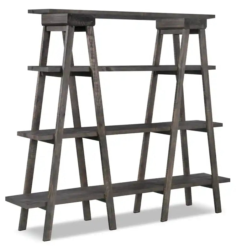 Calistoga 72 3-Shelf Open Ladder Bookcase - Weathered Charcoal