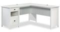 Cayla 59.06 L-Shaped Office Desk with File Drawer - Soft White