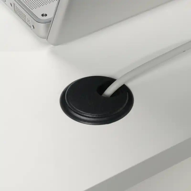 Bureau d'angle de 150 cm avec tiroir classeur - Blanc doux
