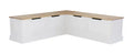 Tobin Backless Corner Nook Dining Bench - Natural and White