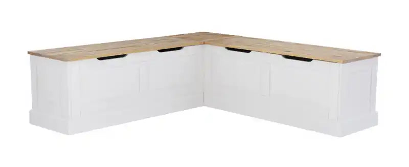Tobin Backless Corner Nook Dining Bench - Natural and White