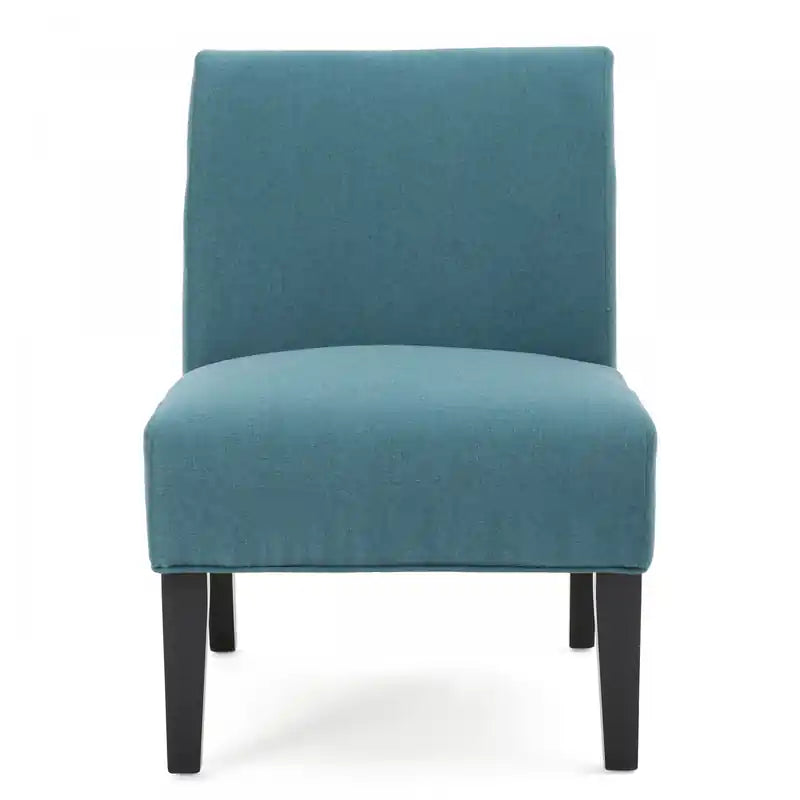 Oliver Linen-look Fabric Accent Chair With Rubberwood Legs