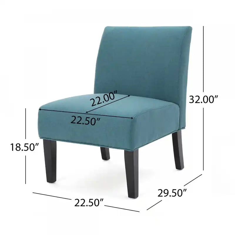 Fauteuil d'appoint en tissu aspect lin avec pieds en bois d'hévéa