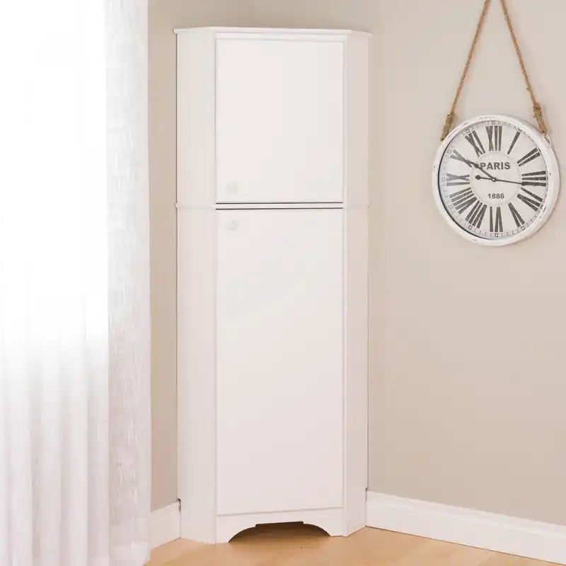 Armoire de rangement d'angle haute à 2 portes
