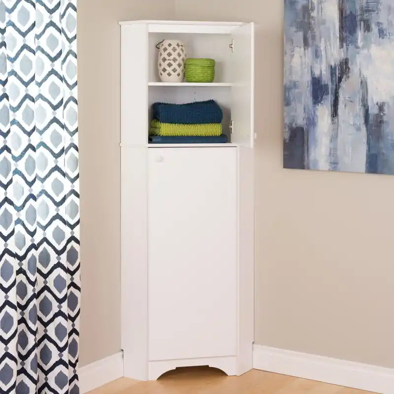 Armoire de rangement d'angle haute à 2 portes