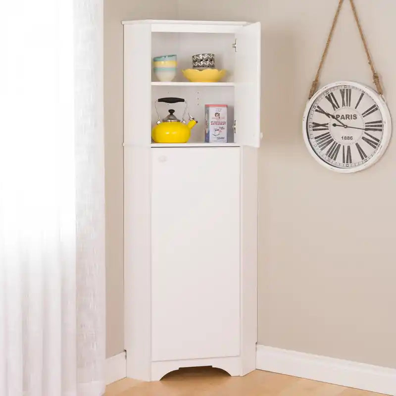 Armoire de rangement d'angle haute à 2 portes