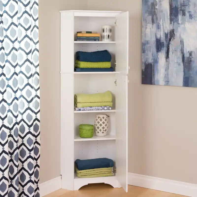 Armoire de rangement d'angle haute à 2 portes