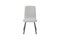Modern Dining Chair With Light Grey Fabric Upholstery With Black Metal Base
