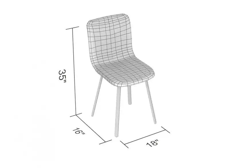 Chaise de salle à manger moderne avec revêtement en tissu gris clair et piètement en métal noir
