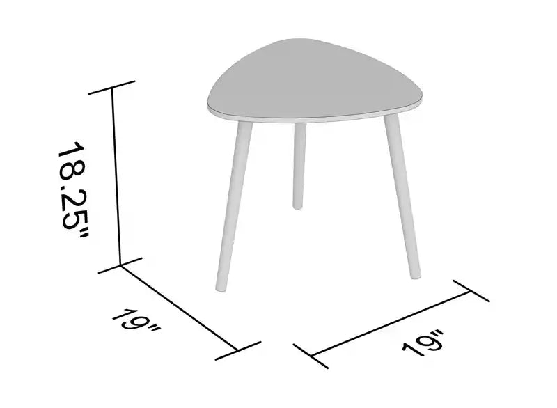 Table d'appoint avec pieds en pin et plateau blanc