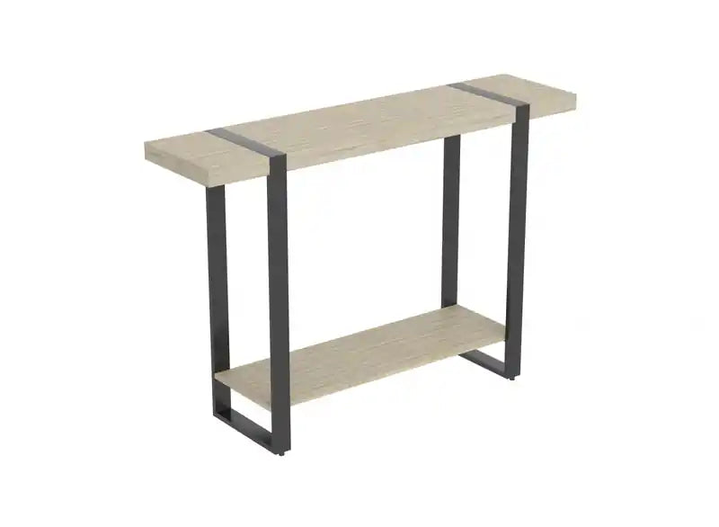 47 Console Table With 1 Shelf - Dark Taupe With Black Metal