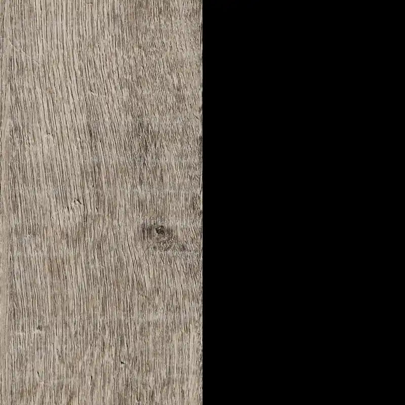 Commode 6 tiroirs - Chêne vieilli et Noir mat
