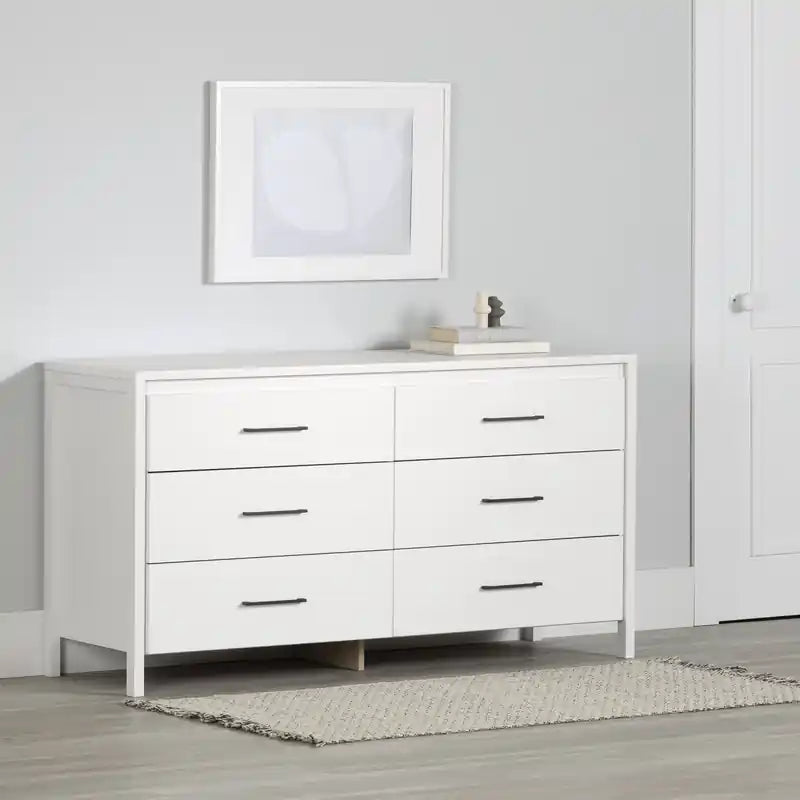 Commode à 6 tiroirs - Blanc pur