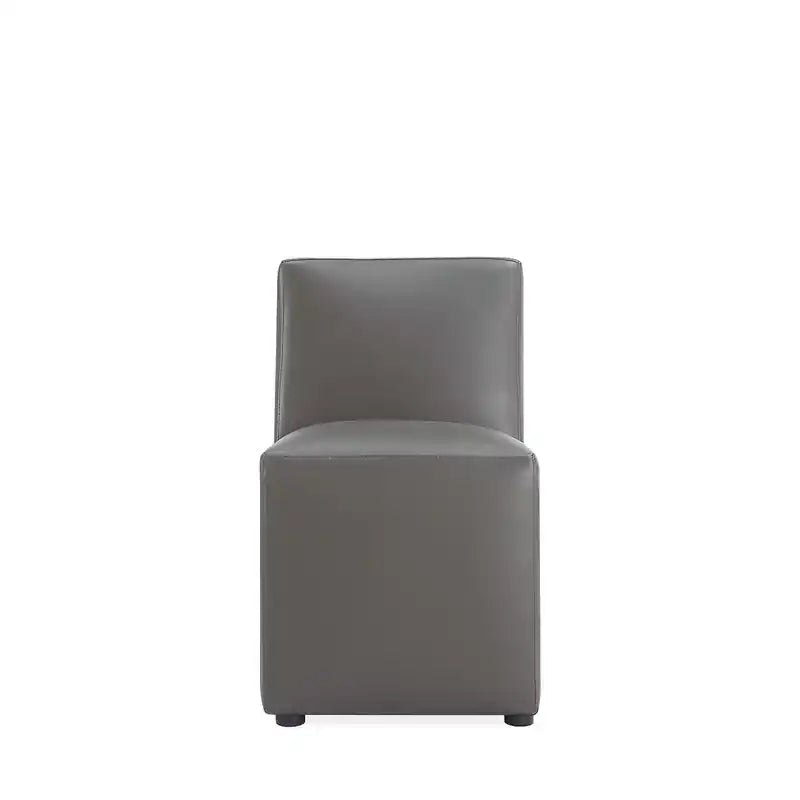 Chaise de salle à manger moderne en similicuir carré