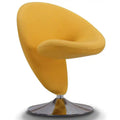 Manhattan Comfort Curl Polished Chrome Wool Blend Swivel Accent Chair