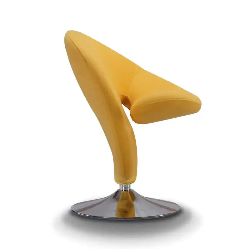 Fauteuil pivotant en mélange de laine chromé poli Curl