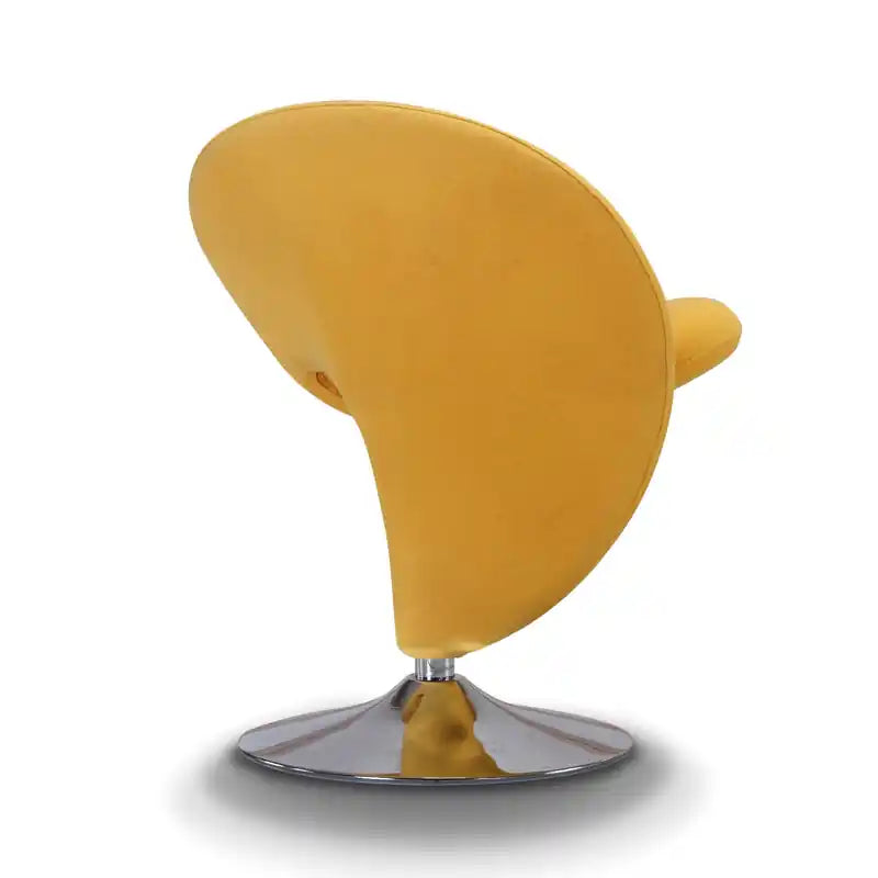 Fauteuil pivotant en mélange de laine chromé poli Curl
