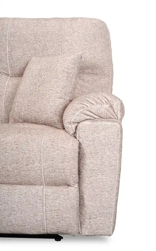 Causeuse inclinable électrique en tissu 64 po avec port USB et coussins décoratifs