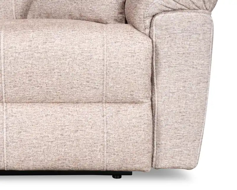 Causeuse inclinable électrique en tissu 64 po avec port USB et coussins décoratifs