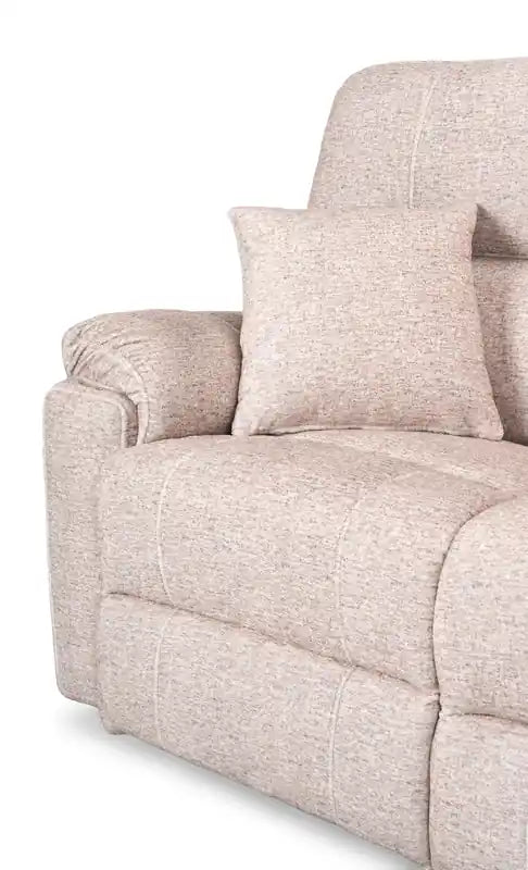 Causeuse inclinable électrique en tissu 64 po avec port USB et coussins décoratifs