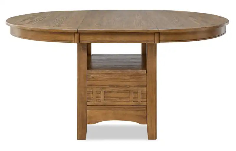 Table à manger ronde avec extension 42-60W – Gris Tourterelle