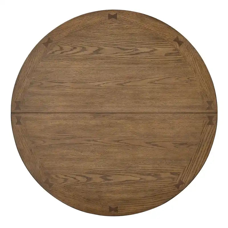Table à manger ronde avec extension 42-60W – Gris Tourterelle