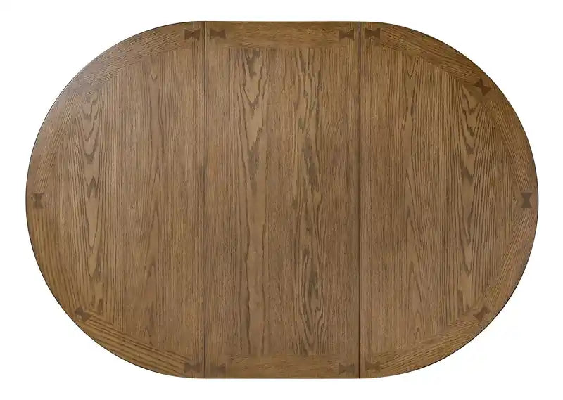 Table à manger ronde avec extension 42-60W – Gris Tourterelle