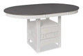 Dena Dining Table with 42-60W Extension, Round - Dove Grey