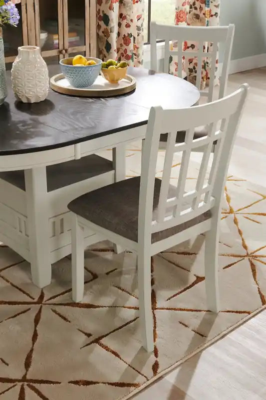 Table à manger ronde avec extension 42-60W – Gris Tourterelle