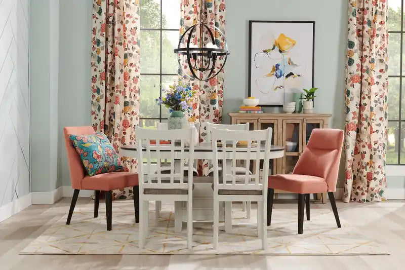 Table à manger ronde avec extension 42-60W – Gris Tourterelle