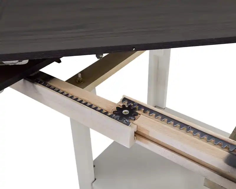 Table à manger ronde avec extension 42-60W – Gris Tourterelle