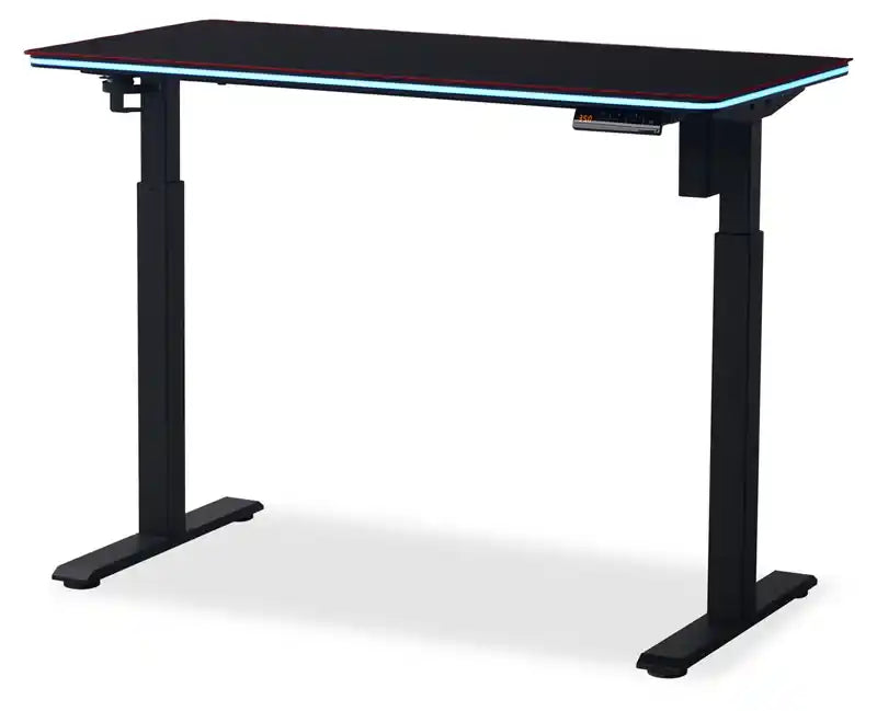 Bureau de gamer de 47" avec réglage électrique de la hauteur et éclairage RVB