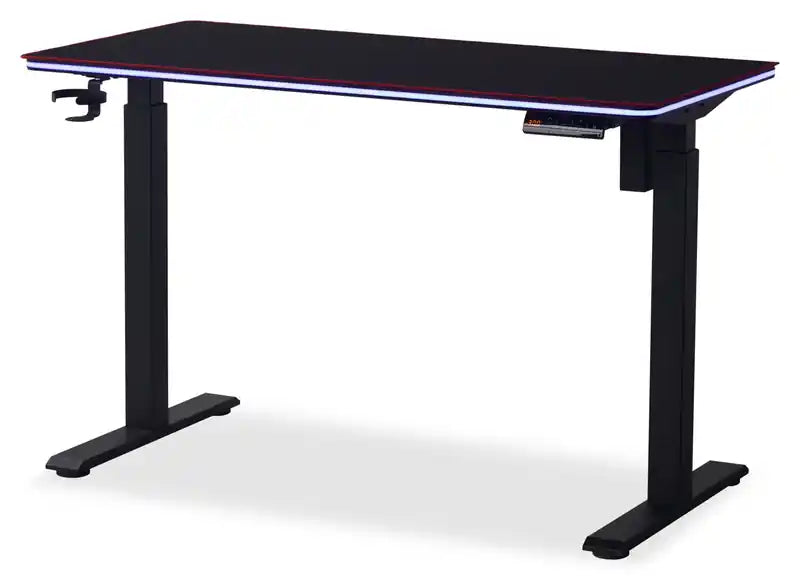 Bureau de gamer de 47" avec réglage électrique de la hauteur et éclairage RVB