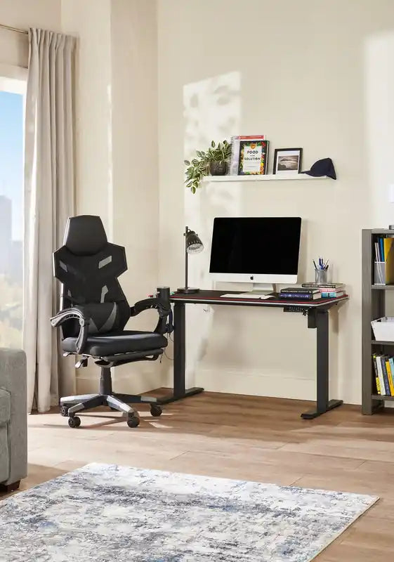 Bureau de gamer de 47" avec réglage électrique de la hauteur et éclairage RVB