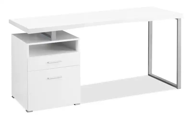 Heather 60 Adjustable Office Desk with 2-Drawers & Cubbyhole