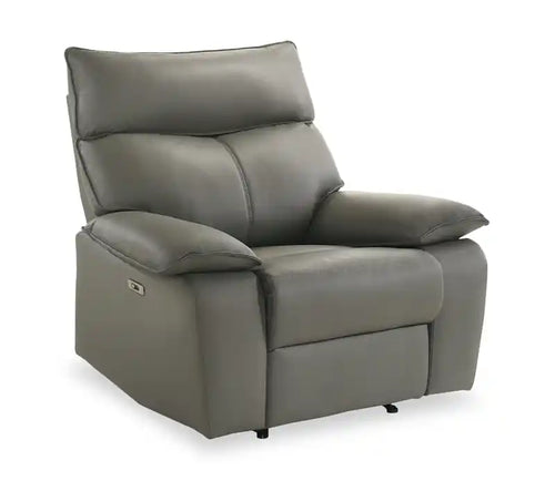 Matteo 42 Genuine Leather Power Reclining Chair - Aviarah Grey