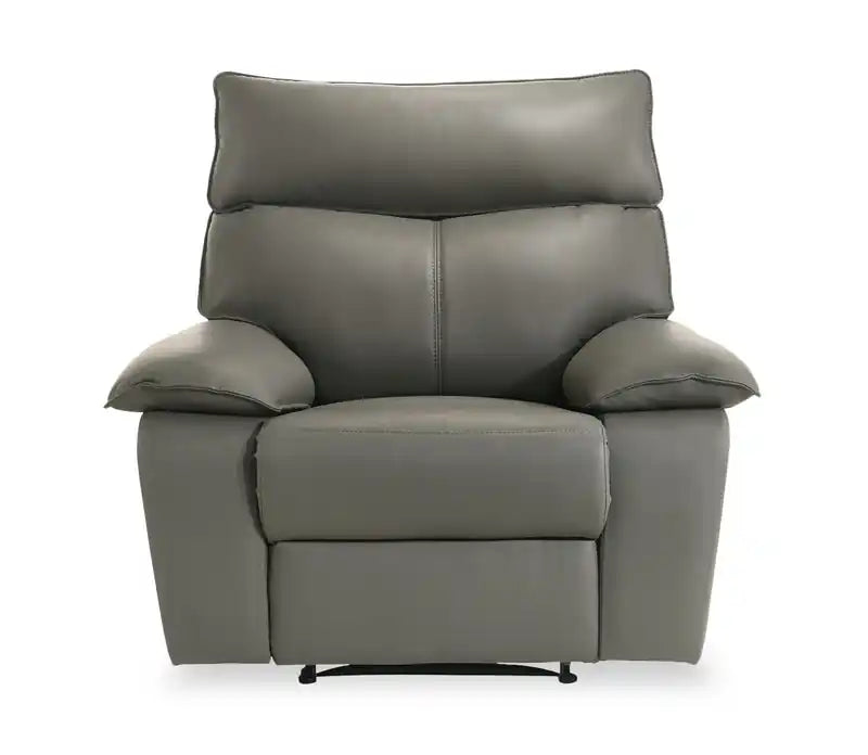 Fauteuil inclinable électrique en cuir véritable 42 - Gris