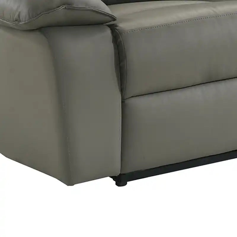 Fauteuil inclinable électrique en cuir véritable 42 - Gris