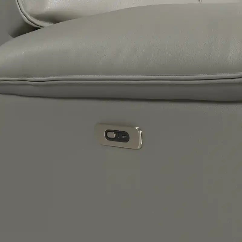 Fauteuil inclinable électrique en cuir véritable 42 - Gris