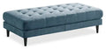 Metro 63 Fabric Ottoman with Tufted Cushion - Denim Blue